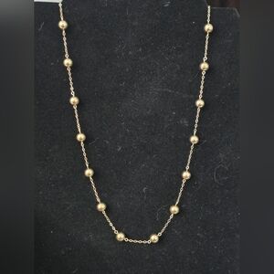14k Yellow Gold Peter Brams Floating Bead Necklace - Designer Vintage